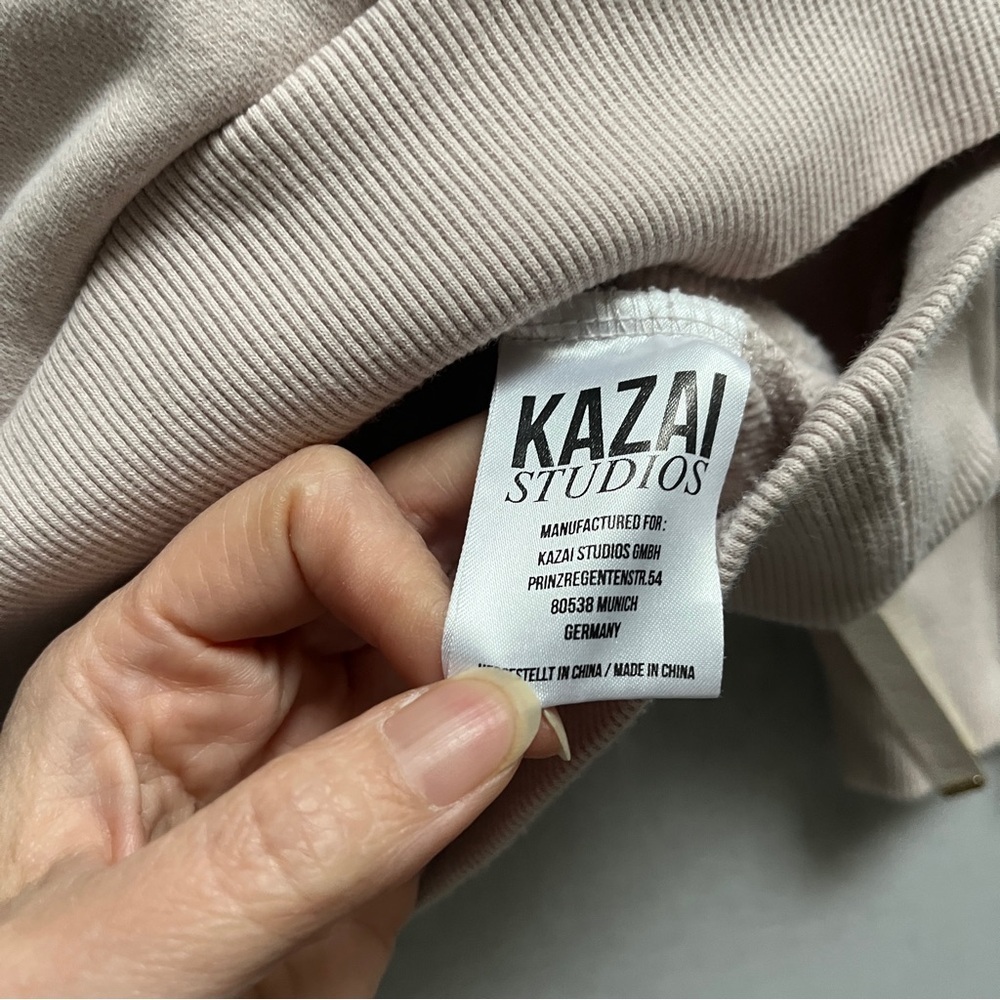 KAZAI Paparazzi Half Zip Oversize Hoodie XS Beige Streetwear - Picture 9 of 11